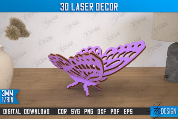 3D Laser Décor Butterfly Shape CNC for Laser Cutting and Other Home Decor