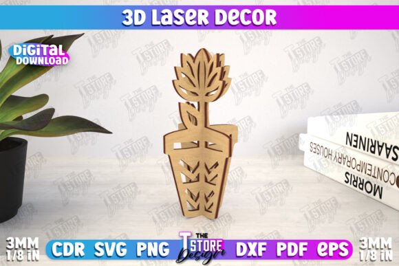 3D Laser Décor Flower Shape Home Decor
