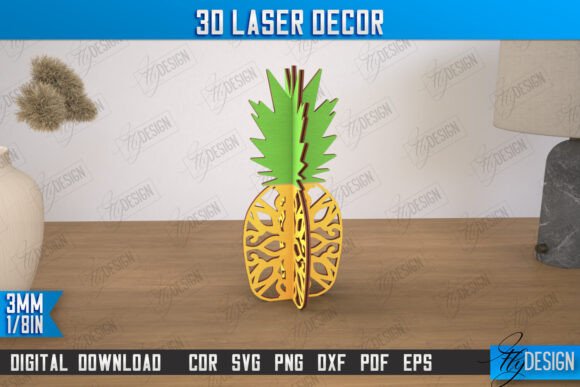 3D Laser Décor Pinapple Shape CNC: Laser Cutting and Other Home Decor