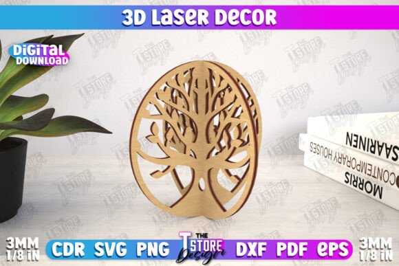 3D Laser Décor Tree Shape Home Decor for Laser Cutting and Other Home Decor