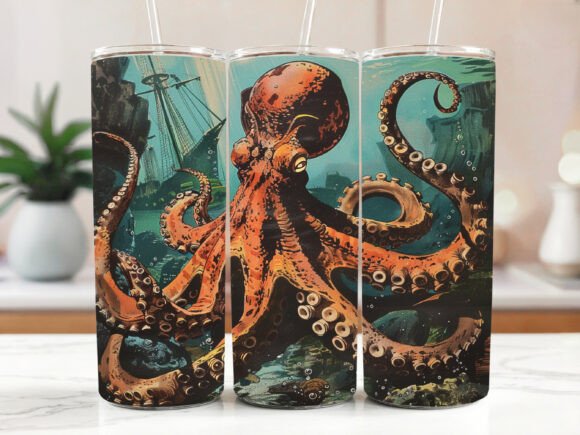 3D Octopus Copper Metal Design Graphics and Tumbler Wraps Review