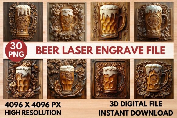 Beer Laser Engrave File Graphics for Laser Engraving