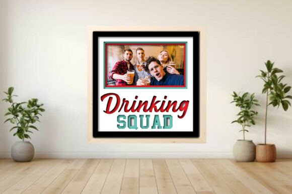 Drinking Squad Photo Frame Shadow Graphics and Crafts Review