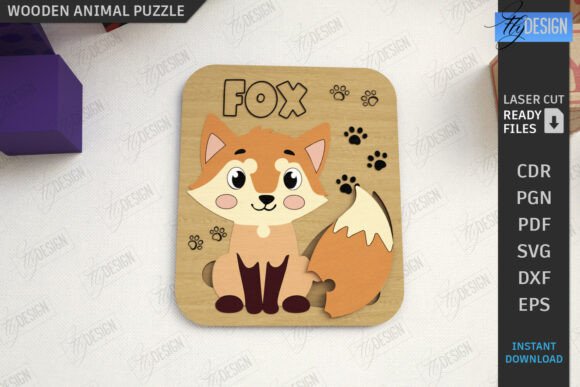 Kids Animals Puzzle Laser Cut Mini Game