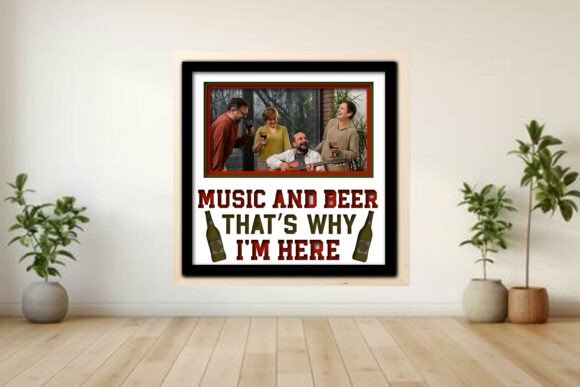 Music and Beer -- Photo Frame Shadow Graphics for Crafts
