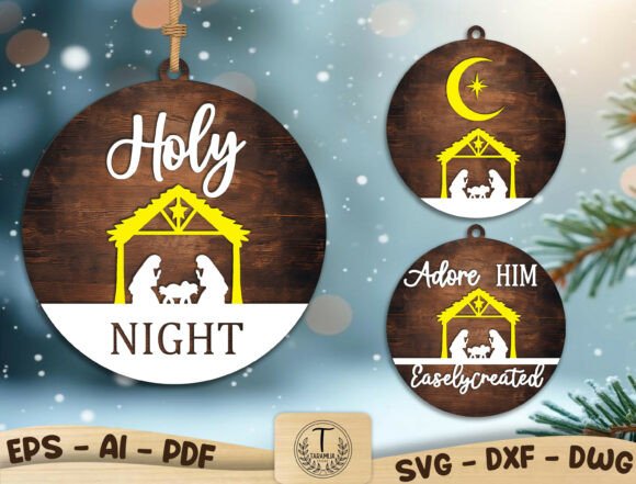 Nativity Scene Ornament SVG Bundle: Laser Cutting & Winter Amp Review