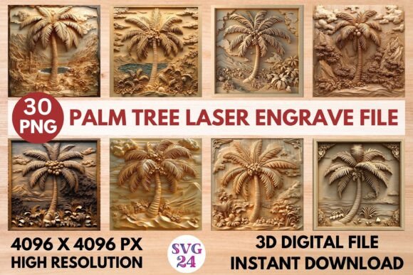 Palm Tree Laser Engrave File: Graphics for Laser Engraving Projects