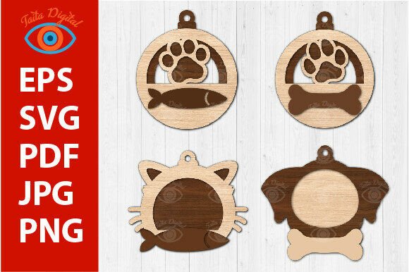 Paw Christmas Cat Dog Name Frame Graphics and Print Templates