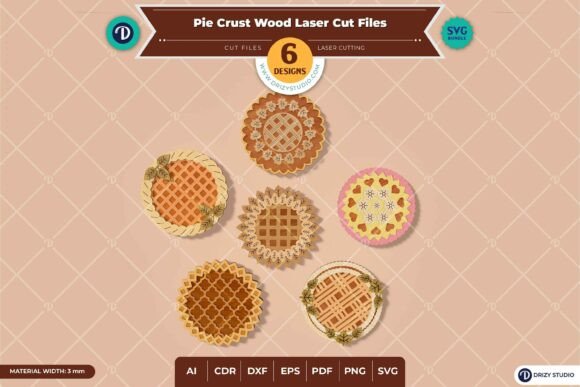 Pie Crust Wood Set of 6 - Laser Cutting Wall Decor Review