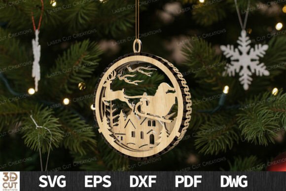Santa Sleigh Christmas Ornament SVG: Laser Cutting & Winter Amp Review