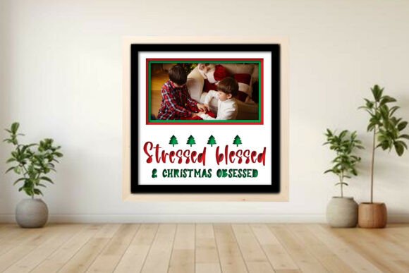 Stressed -- Obsessed Photo Frame Shadow Graphics for Crafts