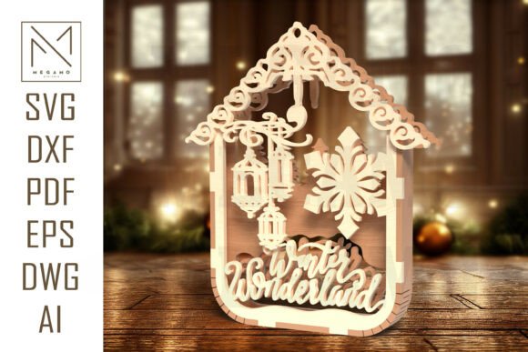 Winter Wonderland Ornament SVG for Laser Cutting and Keychains